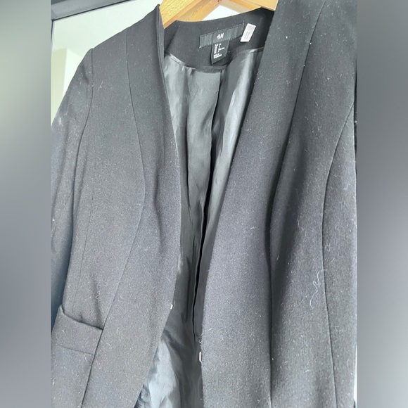 H&M Womens Black Tailored Classic Workwear Office Career Blazer 4 - Picture 3 of 11